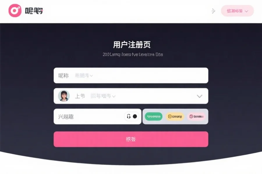 用户填写个人资料注册界面